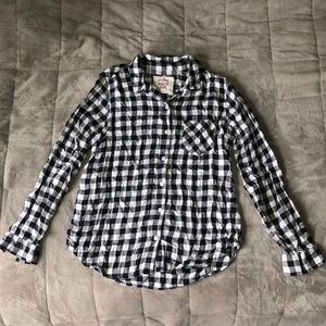 Black & white plaid blouse